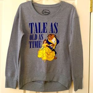 Disney Beauty & the Beast light weight sweat styled top Like new.